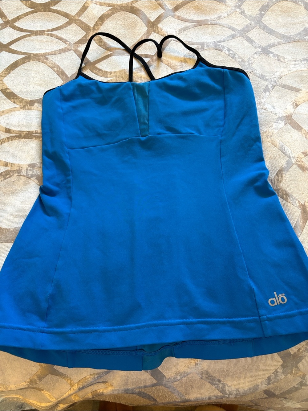 ALO Yoga Blue Tank Top with Black Straps